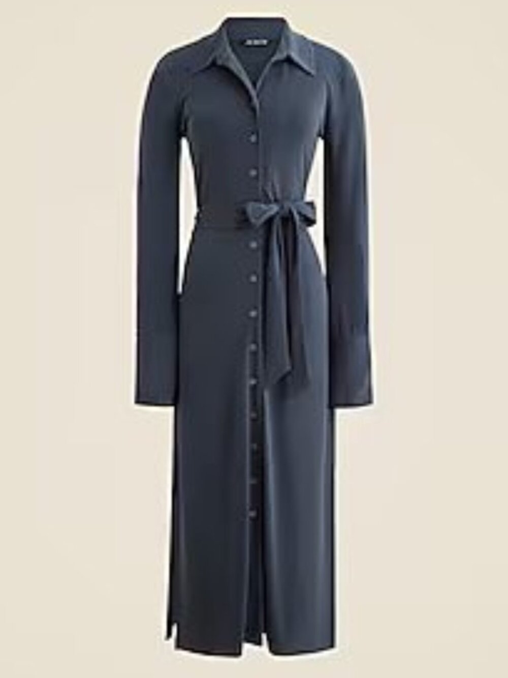 J. Crew Maxi shirt-dress in matte jersey Slate Blue Gray M